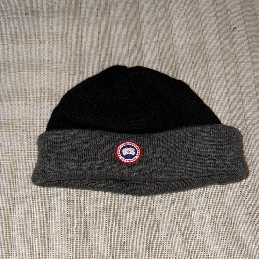 Canada Goose Black and Gray Beanie